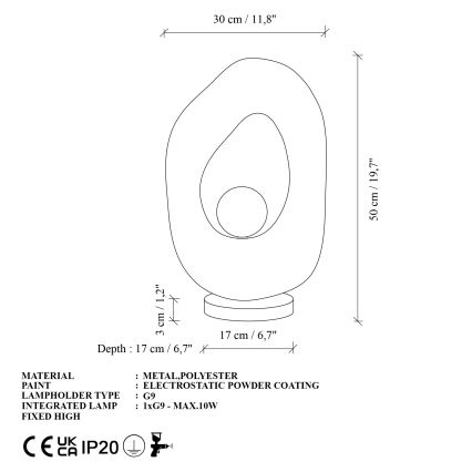 Brilagi - Lampada da tavolo WABI SABI 1xG9/8W/230V bianca
