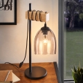 BRILAGI - Lampada da tavolo WOOD GLASS 1xE27/40W/230V marrone/nero/beige fumé
