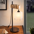 BRILAGI - Lampada da tavolo WOOD GLASS 1xE27/40W/230V marrone/nero/bianco