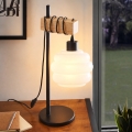 BRILAGI - Lampada da tavolo WOOD GLASS 1xE27/40W/230V marrone/nero/bianco