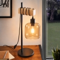 BRILAGI - Lampada da tavolo WOOD GLASS 1xE27/40W/230V marrone/nero/marrone fumé