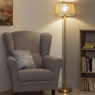 Brilagi - Lampada da terra a LED CERIA 1xE27/20W/230V Ø 35 cm beige/oro