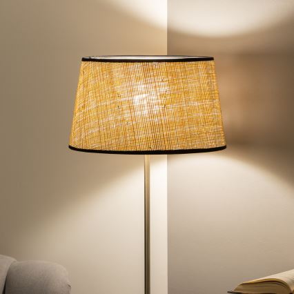 Brilagi - Lampada da terra a LED CERIA 1xE27/40W/230V Ø 35 cm beige/cromo opaco