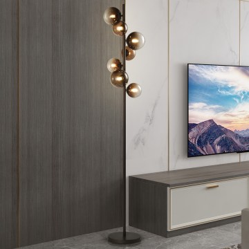Brilagi - Lampada da terra a LED MILLA 7xG9/3W/230V marrone/marrone fumé