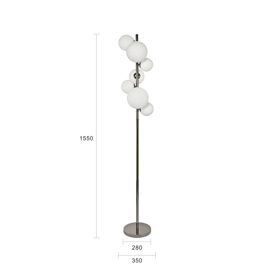 Brilagi - Lampada da terra a LED MILLA 7xG9/3W/230V nero cromato/bianco