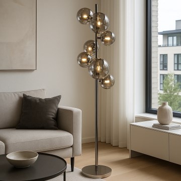 Brilagi - Lampada da terra a LED MILLA 7xG9/3W/230V nero cromato/fumé