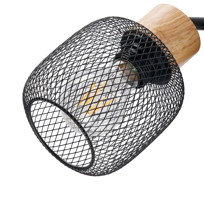 Brilagi - Lampada da terra BASKLITE 3xE27/15W/230V legno di hevea/nera