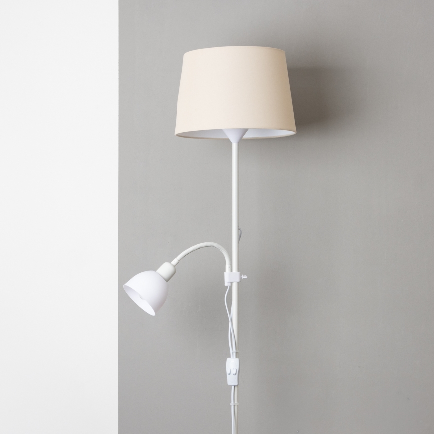 Brilagi - Lampada da terra CERIA 1xE27/100W/230V + 1xE14/25W bianco/beige