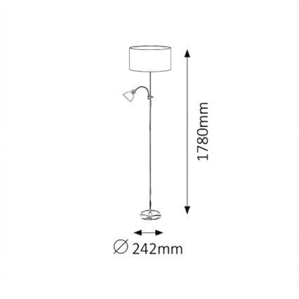 Brilagi - Lampada da terra CERIA 1xE27/100W/230V + 1xE14/25W bianco/grigio