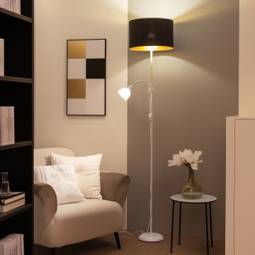 Brilagi - Lampada da terra CERIA 1xE27/100W/230V + 1xE14/25W bianco/nero