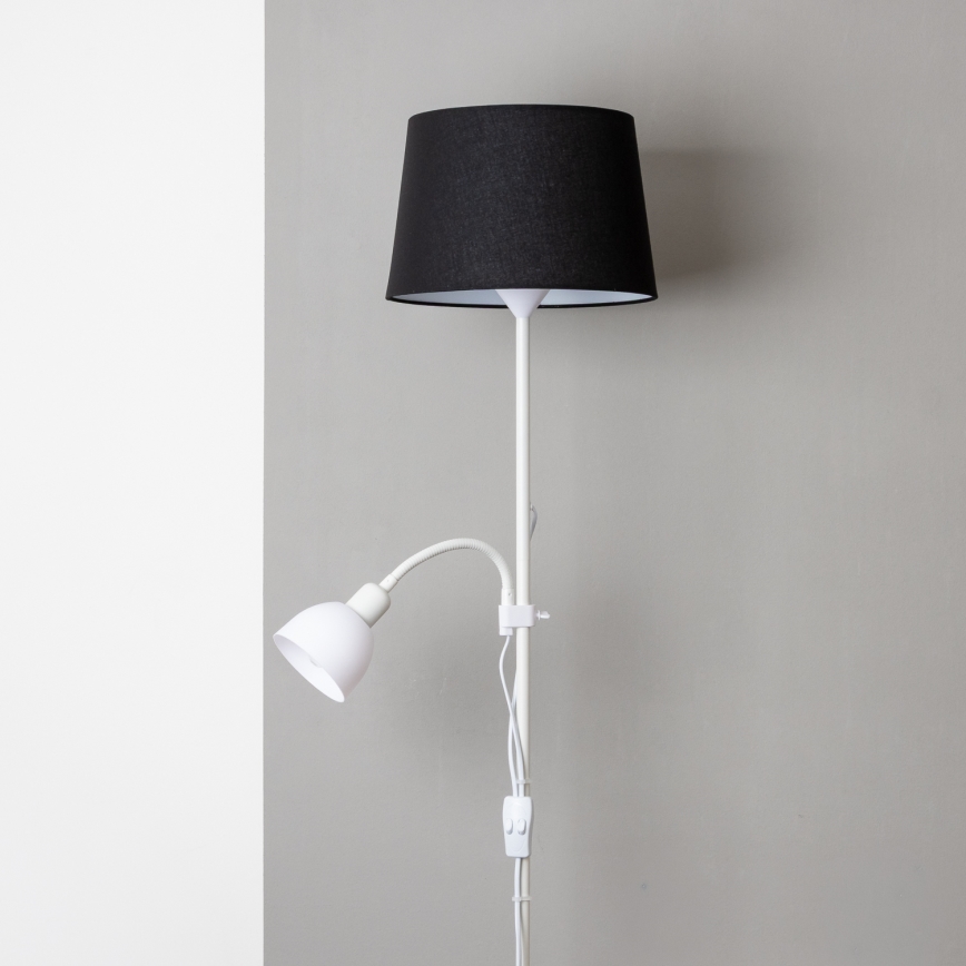 Brilagi - Lampada da terra CERIA 1xE27/100W/230V + 1xE14/25W bianco/nero