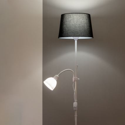 Brilagi - Lampada da terra CERIA 1xE27/100W/230V + 1xE14/25W bianco/nero