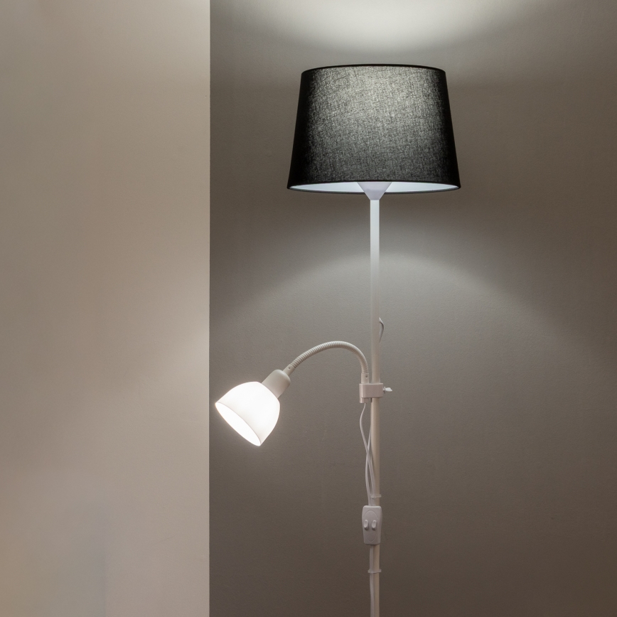 Brilagi - Lampada da terra CERIA 1xE27/100W/230V + 1xE14/25W bianco/nero