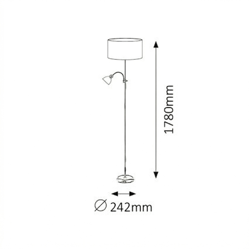 Brilagi - Lampada da terra CERIA 1xE27/100W/230V + 1xE14/25W cromo opaco/beige