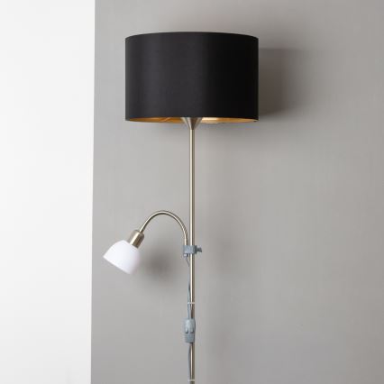 Brilagi - Lampada da terra CERIA 1xE27/100W/230V + 1xE14/25W cromo opaco/nero