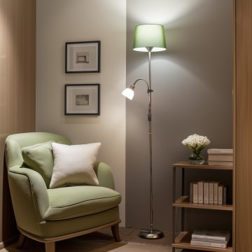 Brilagi - Lampada da terra CERIA 1xE27/100W/230V + 1xE14/25W cromo satinato/verde