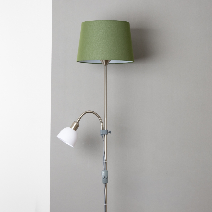 Brilagi - Lampada da terra CERIA 1xE27/100W/230V + 1xE14/25W cromo satinato/verde