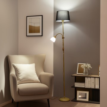 Brilagi - Lampada da terra CERIA 1xE27/100W/230V + 1xE14/25W dorata/nera