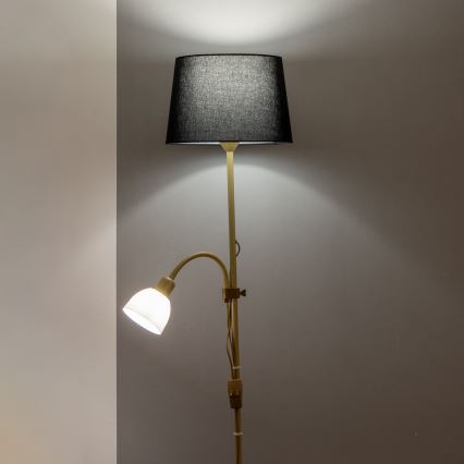 Brilagi - Lampada da terra CERIA 1xE27/100W/230V + 1xE14/25W dorata/nera