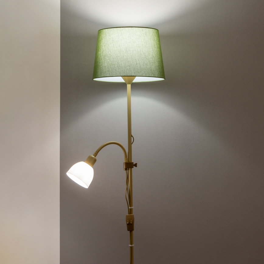 Brilagi - Lampada da terra CERIA 1xE27/100W/230V + 1xE14/25W dorata/verde