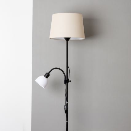 Brilagi - Lampada da terra CERIA 1xE27/100W/230V + 1xE14/25W nera/beige