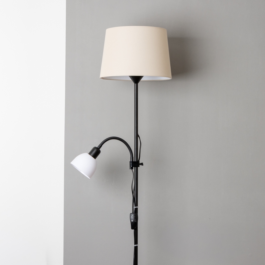 Brilagi - Lampada da terra CERIA 1xE27/100W/230V + 1xE14/25W nera/beige