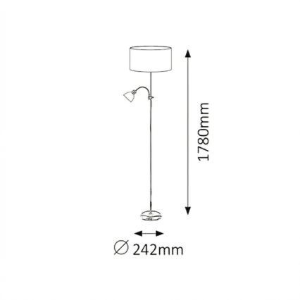 Brilagi - Lampada da terra CERIA 1xE27/100W/230V + 1xE14/25W nero/bianco