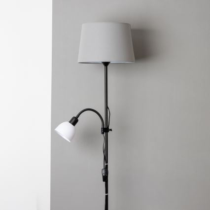 Brilagi - Lampada da terra CERIA 1xE27/100W/230V + 1xE14/25W nero/grigio