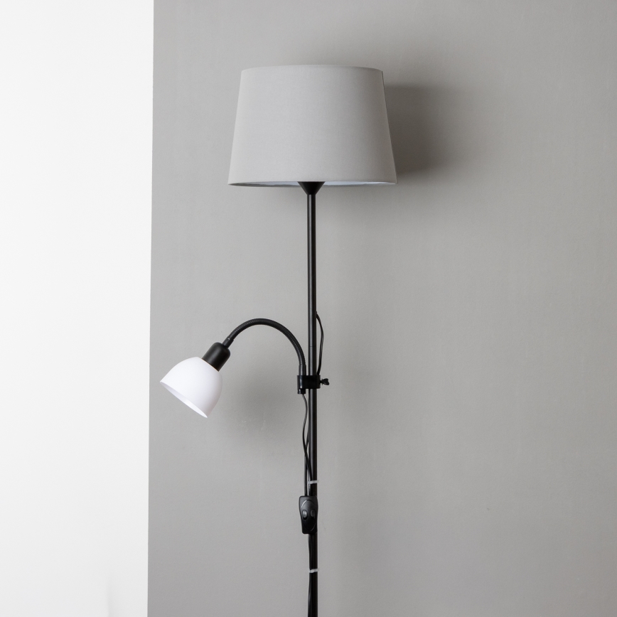 Brilagi - Lampada da terra CERIA 1xE27/100W/230V + 1xE14/25W nero/grigio