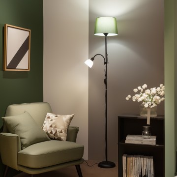 Brilagi - Lampada da terra CERIA 1xE27/100W/230V + 1xE14/25W nero/verde