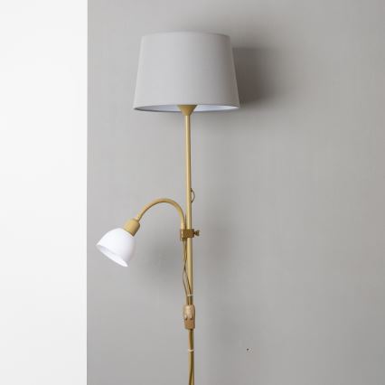 Brilagi - Lampada da terra CERIA 1xE27/100W/230V + 1xE14/25W oro/grigio