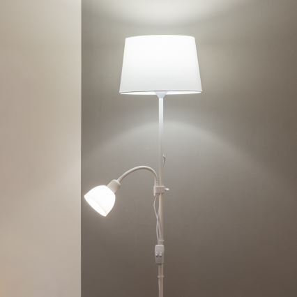 Brilagi - Lampada da terra CERIA 2 in 1 1xE27/100W/230V + 1xE14/25W bianca