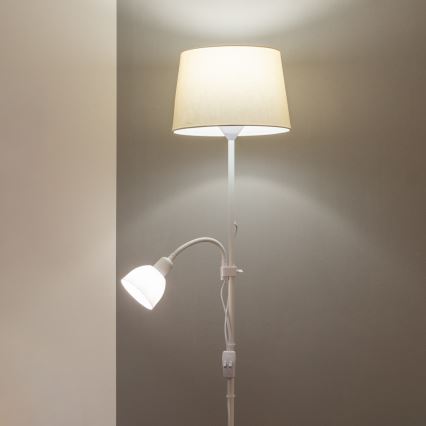 Brilagi - Lampada da terra CERIA 2 in 1 1xE27/100W/230V + 1xE14/25W bianco/beige