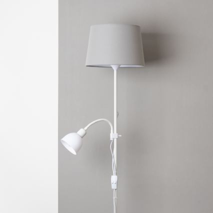Brilagi - Lampada da terra CERIA 2 in 1 1xE27/100W/230V + 1xE14/25W bianco/grigio