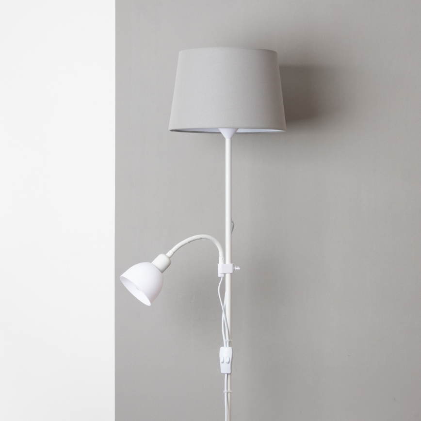 Brilagi - Lampada da terra CERIA 2 in 1 1xE27/100W/230V + 1xE14/25W bianco/grigio