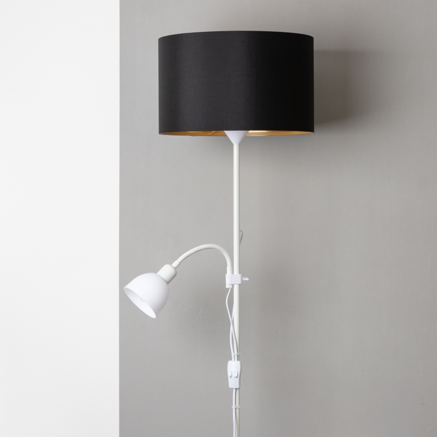 Brilagi - Lampada da terra CERIA 2 in 1 1xE27/100W/230V + 1xE14/25W bianco/nero