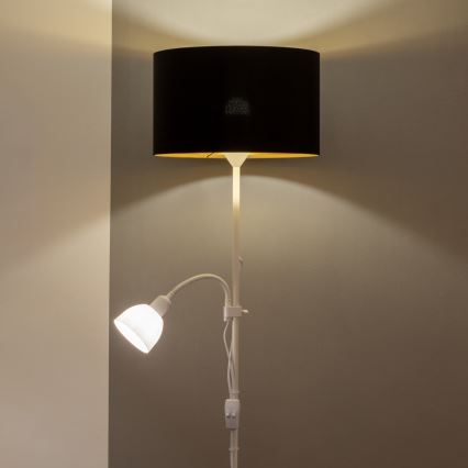 Brilagi - Lampada da terra CERIA 2 in 1 1xE27/100W/230V + 1xE14/25W bianco/nero