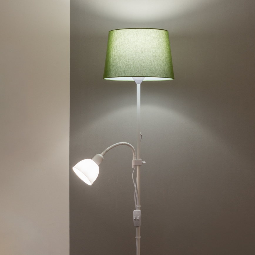 Brilagi - Lampada da terra CERIA 2 in 1 1xE27/100W/230V + 1xE14/25W bianco/verde