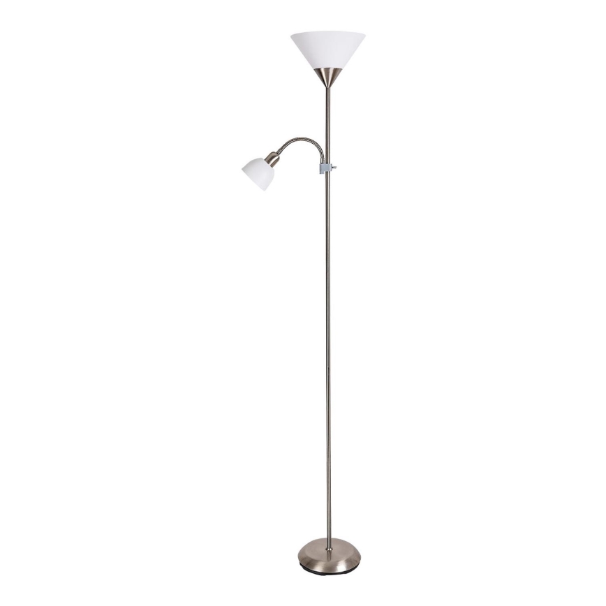Brilagi - Lampada da terra CERIA 2 in 1 1xE27/100W/230V + 1xE14/25W cromo opaco/bianco