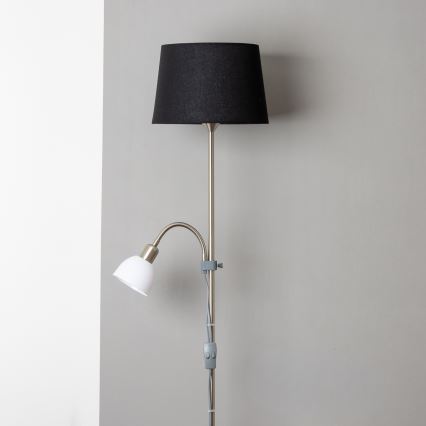 Brilagi - Lampada da terra CERIA 2 in 1 1xE27/100W/230V + 1xE14/25W cromo opaco/nero