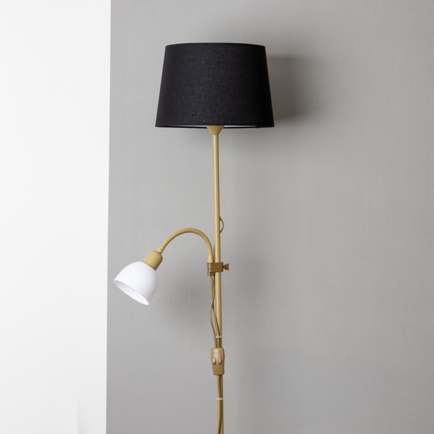 Brilagi - Lampada da terra CERIA 2 in 1 1xE27/100W/230V + 1xE14/25W dorata/nera