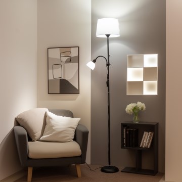 Brilagi - Lampada da terra CERIA 2 in 1 1xE27/100W/230V + 1xE14/25W nera/bianca