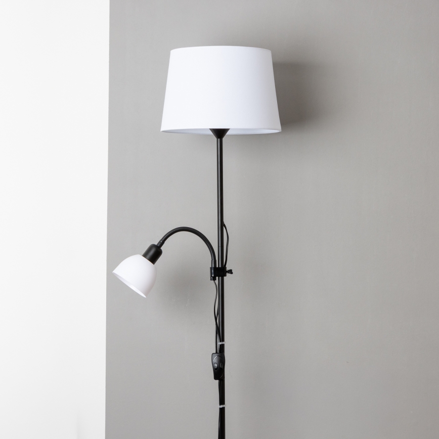 Brilagi - Lampada da terra CERIA 2 in 1 1xE27/100W/230V + 1xE14/25W nera/bianca