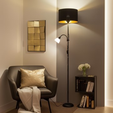 Brilagi - Lampada da terra CERIA 2 in 1 1xE27/100W/230V + 1xE14/25W nera