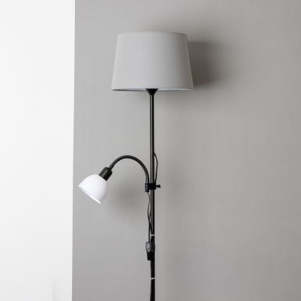 Brilagi - Lampada da terra CERIA 2 in 1 1xE27/100W/230V + 1xE14/25W nero/grigio