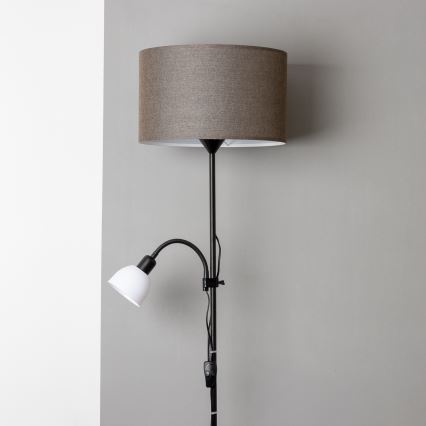 Brilagi - Lampada da terra CERIA 2 in 1 1xE27/100W/230V + 1xE14/25W nero/marrone