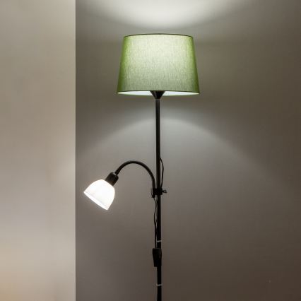 Brilagi - Lampada da terra CERIA 2 in 1 1xE27/100W/230V + 1xE14/25W nero/verde