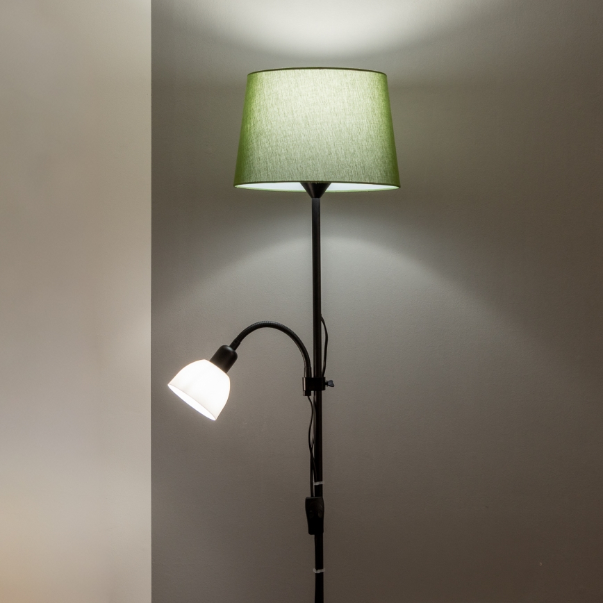 Brilagi - Lampada da terra CERIA 2 in 1 1xE27/100W/230V + 1xE14/25W nero/verde