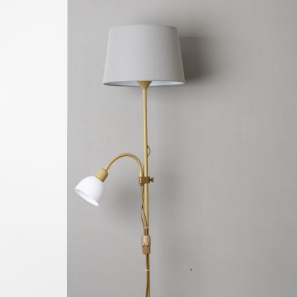 Brilagi - Lampada da terra CERIA 2 in 1 1xE27/100W/230V + 1xE14/25W oro/grigio