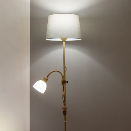 Brilagi - Lampada da terra CERIA 2 in 1 1xE27/100W/230V + 1xE14/25W oro/grigio